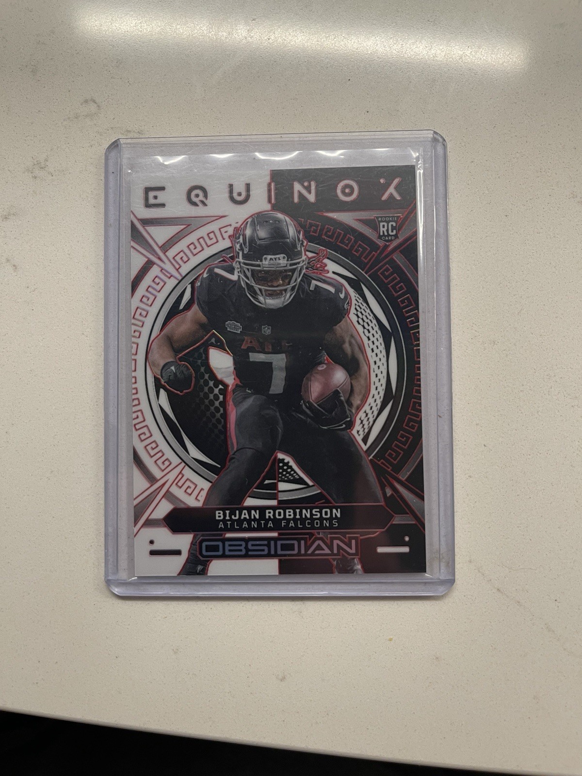 2023 Bijan Robinson RC Rookie Obsidian Equinox Electric Etch Red /10 SSP