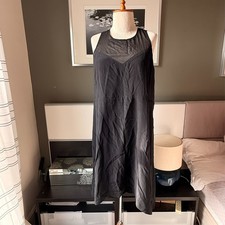 - Madewell 100% Silk Crepe Parkerview Trapeze Hem Midi Dress Black NWT MEDIUM