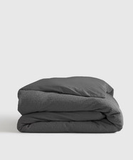 NWOT Quince King Cal K Organic Luxe Honeycomb Duvet Cover ONLY NO SHAMS Grey