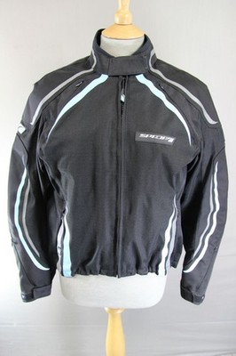 SPADA WASSERDICHTE SCHWARZE TEXTIL BIKER JACKE MIT RÜSTUNG & THERMOFUTTER 38 IN/L