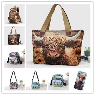Highland Cow Shopping Schulter Rucksack Tasche Handtasche mit Highland Cow Design UK