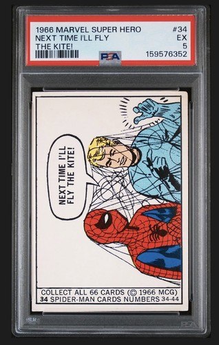 1966 Donruss Marvel Super Heroes Spider-Man #34 Rookie Card PSA 5 CENTERED 📈