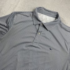 Vineyard Vines Performance Shirt Polo Micro Tees Print Men Large Blue White Golf