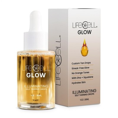 LifeCell Glow Selbstbräunungstropfen für Gesicht und Körper, DHA- und Squalan