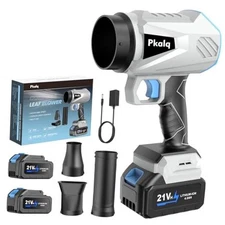 2025 Upgraded Leaf Blower Cordless - 800,000 RPM with 2 x 4.0Ah Batteries Blue