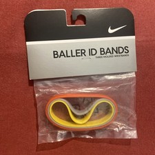 Nike Vintage 2005 BALLER id Bands Wristbands Bracelets Orange Yellow Gray New