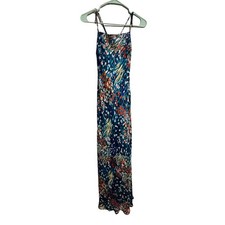 Nasty Gal Abstract Print Maci Dress Lace Up Back Teal Size 12 NWT Maxi Dress