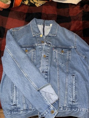 Levi Strauss & Co. Men's Blue Denim Jacket Size M Zip/Button Closure Pockets