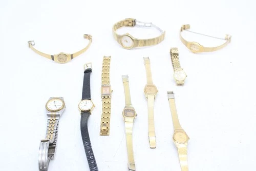 T x10 Ladies Seiko Quartz Gold Tone Wristwatches. Not Tested etc.