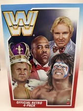 WWE Mattel Retro 4 Pack Ultimate Warrior Virgil Bobby Heenan Harley Race MOC NIB