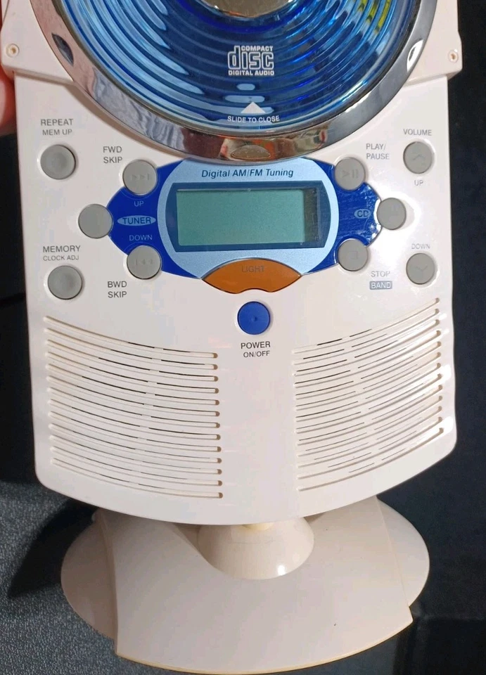 Reloj de ducha estéreo Jensen Vintage Audio JCR-700 radio y reproductor de CD probado funciona Foto 3 de 4