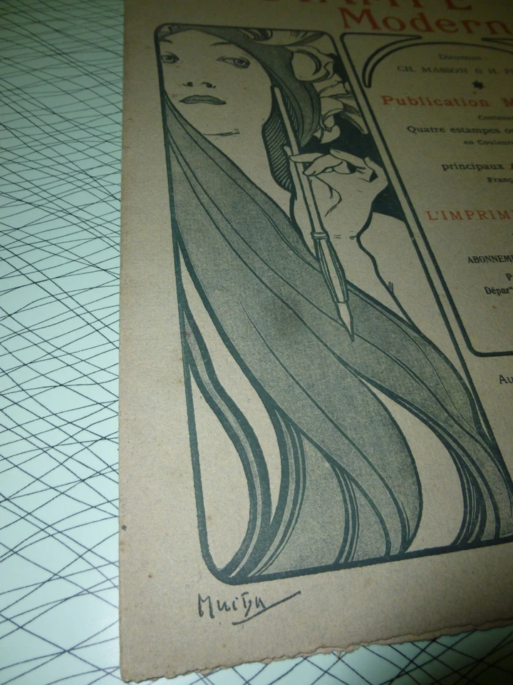 TRES RARE COUVERTURE L'ESTAMPE MODERNE ILLUSTREE PAR MUCHA No 7 NOVEMBRE 1897 - Photo 4/4