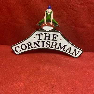 The Cornishman großes Gusseisen Schild Vintage Wohndeko Wandbild Plakette AC