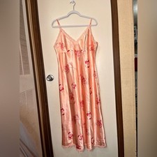 Gilligan  O'Malley Peach Satin Floral Slip