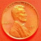 1951-P Lincoln Wheat Cent Penny GEM RD BU From an Original Bank Roll