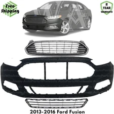 Front Bumper Cover Fascia & Grille Assembly Chrome For 2013-2016 Ford Fusion