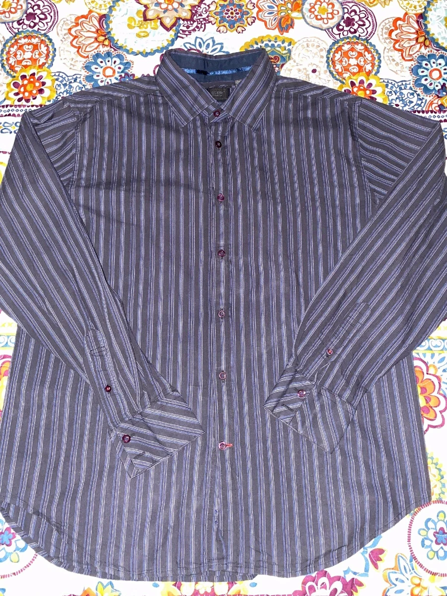 guess striped shirt xxl
