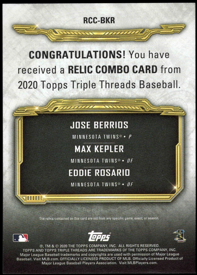 Camiseta deportiva Topps Triple Threads Berrios Kepler Rosario Gu 2020 amatista púrpura/27 Foto 2 de 2