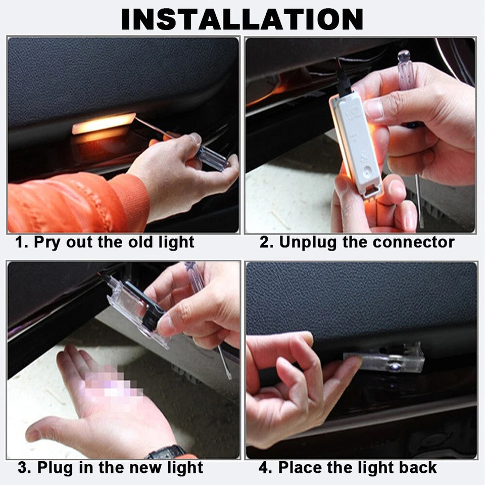 For Land Rover Discovery Range Door Light LED Logo Projector Ghost Shadow 4PCS - image 4 of 4