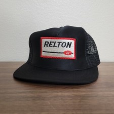 Trucker Hat Black Snapback Mesh Back Adjustable Cap Relton Drill Bits Tool