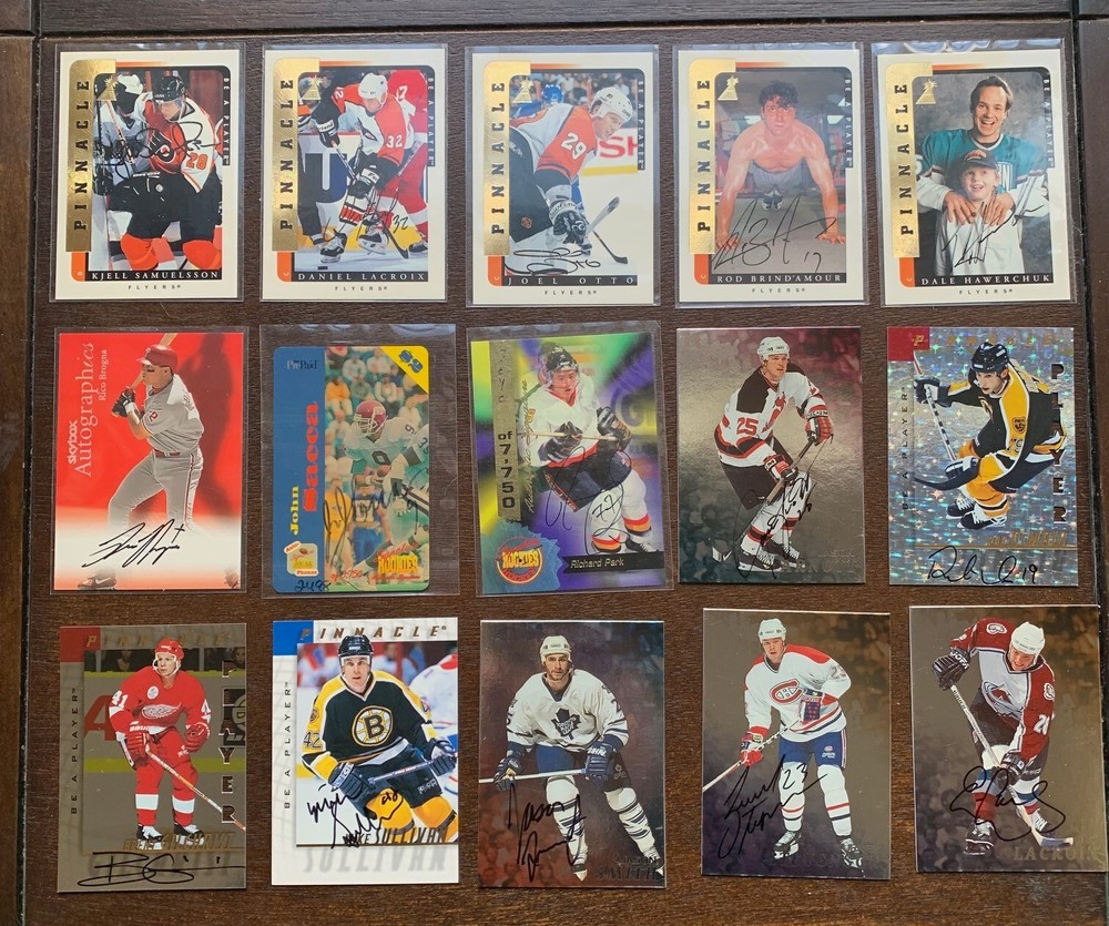 39 Autographed Insert Cards with Flyers, Be A Player Hockey, Signature Rookies