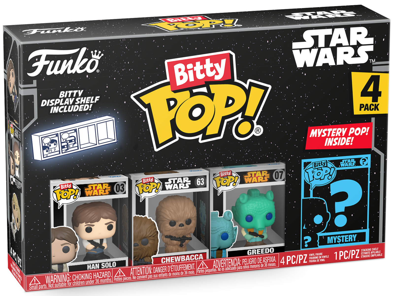 7024787 Merchandising Star Wars: Funko Pop! Bitty Pop - Han Solo 4PK