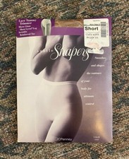 JC Penney SUBTLE SHAPERS Lace Tummy Trimmer Pantyhose Warm Beige Short 20 Denier