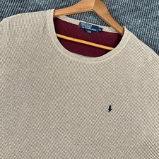 Polo Ralph Lauren Sweater Mens XL Extra Large Brown Long Sleeve Crew Cotton