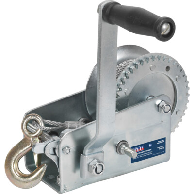 Getriebe-Handwinde mit Seilzug - 900 kg Tragkraft - gehärteter Stahl - Handbruch