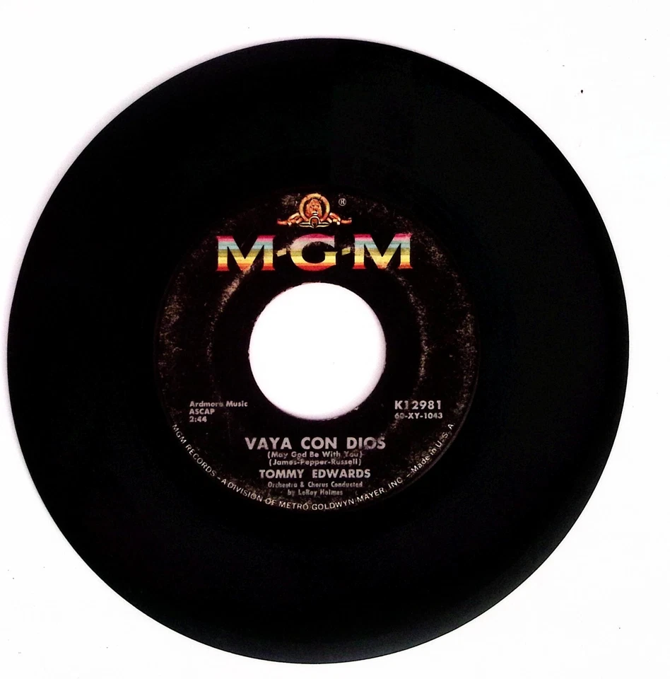 TOMMY EDWARD VAYA CON DIOS/ONE AND TWENTY MGM RECORDS VINYL 45 72-62 Foto 3 de 3