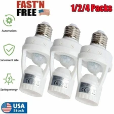 Infrared PIR Motion Sensor E27 LED Light Lamp Bulb Holder Socket Switch 110/220V