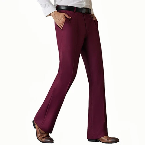 Herren Glockenboden Schlaghose schmal elegant Bootcut formelle Hose Passform Retro 60er 70er - Bild 18 von 27