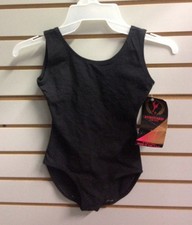 Econ-o-me Eurotard 1089 Girls' Size Intermediate 6x-7 Black Tank Leotard