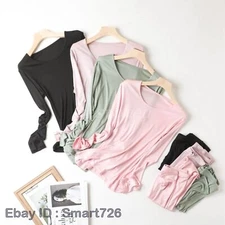 Lady Silk Long Underwear Pajama Set Thermal Underwear Sets Base layer Long Johns