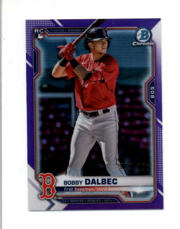 BOBBY DALBEC 2021 BOWMAN CHROME #1 ROOKIE PURPLE REFRACTOR RC #006/250 BC9850