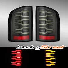 Fit 2007-2013 Chevy Silverado LUXX-Series LED Tail Lights Clear Lens Alpha-Black