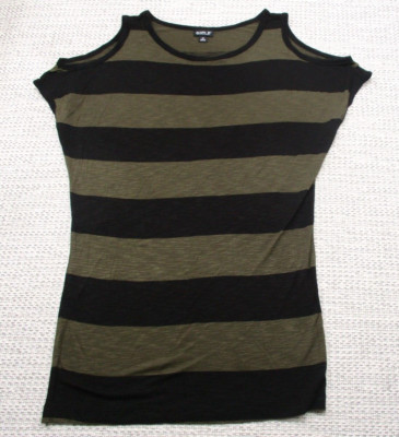 Allen B by Allen Schwartz Womens XS Sleeveless Cold Shoulder Striped Top