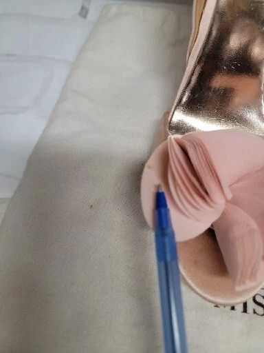 Badgley Mischka ~ Thora~ Women's Brial Open Toe Pumps Nude Satin US 6.5 M - Image 4 of 4