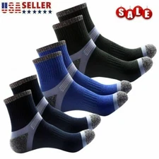 1/3Pairs Heavy Duty Cushioned Low Cut Quarter Ankle Work Boot Socks For Male