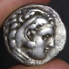 Alexander the Great Drachm Ancient Greek Silver Coin 323BC Zeus Hercules Macedon