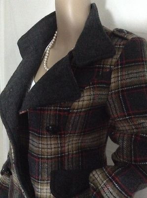 New Sz XS VIGOSS Gray Mix Colors Wool Blend Coat Jacket