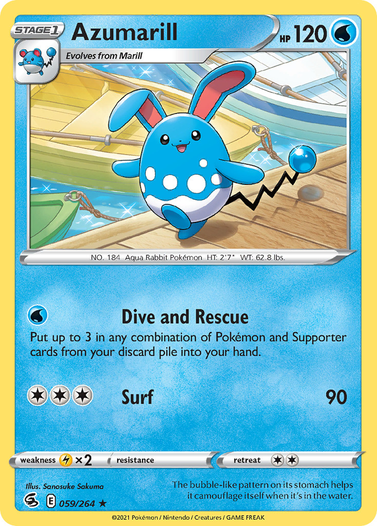 Azumarill 59/264 Rare | Fusion Strike | Pokemon Card
