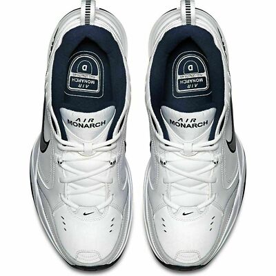 Nike Air Monarch IV White/Metallic Silver/Navy Men's Size 7.5