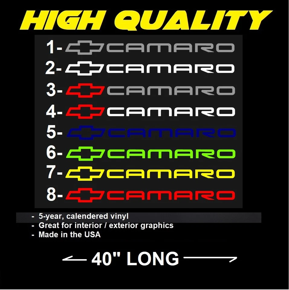 CAMARO z28 Chevrolet, 40" LONG Windshield Baner Sticker Logo Vinyl Decal - Image 2 of 4