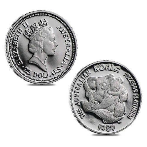 1989 Australia 1.9 oz Proof Platinum Koala 5-coin Set .9995 Fine With Box - Picture 4 of 7