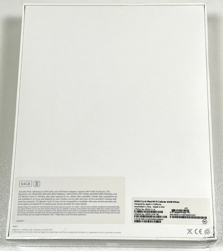 Apple iPad 4 64GB Cellular Unlocked White MD521LL/A A1459 iOS 6 NEW Sealed - Image 4 of 4