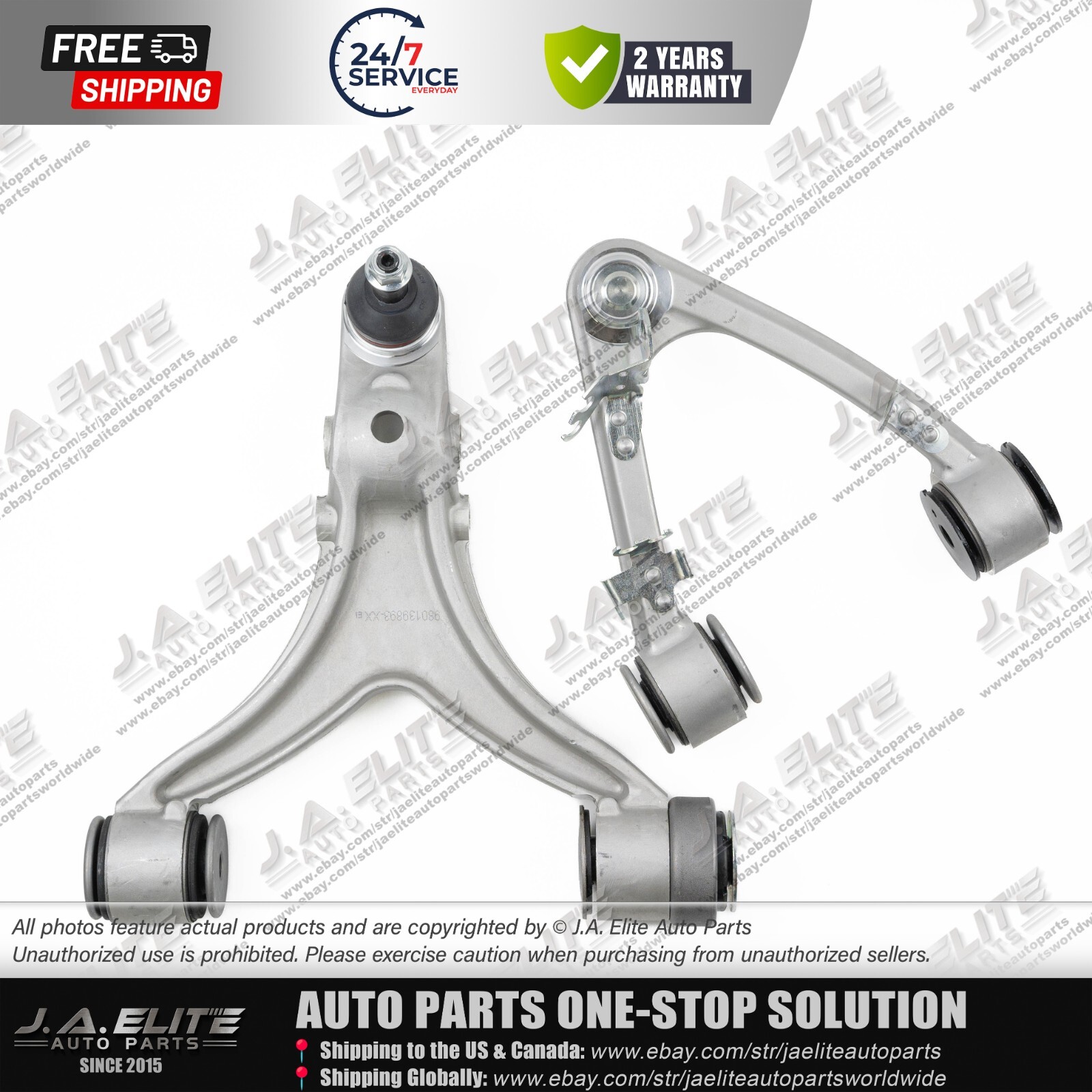 2pcs Front Left Upper Lower Control Arm Kit fit Maserati Quattroporte (06-08) GT