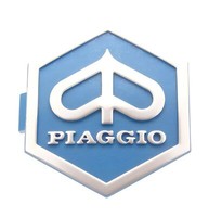 "Emblem \" Piaggio \" Zum Stecken 6-Eckig 32X37Mm 3D Blau / Silber"
