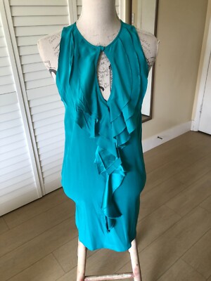 Parker Emerald Green Silk Tank Dress Sz S | eBay