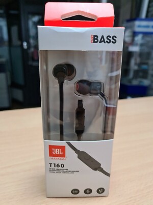 JBL T160 in-Ear Headphones Pure Bass with Mic (Black